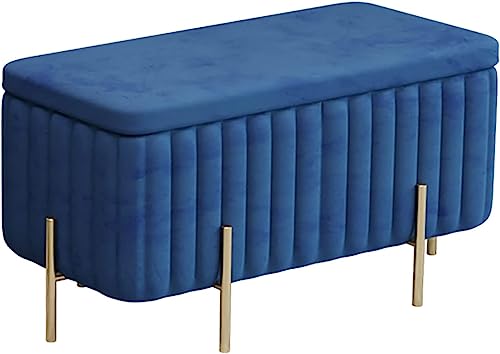 Luxuriöse Ottomane mit Stauraum aus Samt und Metallfüßen, Moderne gepolsterte Ottomane mit Fußstütze, weicher Hocker mit Stauraum für das Schlafzimmer-Bettende, Schminktisch-Hocker Luxuriöse Ottomane mit Stauraum aus Samt und Metallfüßen, Moderne gepolsterte Ottomane mit Fußstütze, weicher Hocker mit Stauraum für das Schlafzimmer-Bettende, Schminktisch-Hocker von CATANK