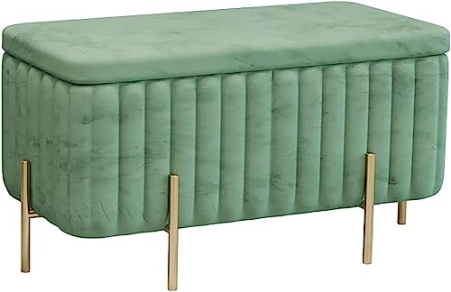 Luxuriöse Ottomane mit Stauraum aus Samt und Metallfüßen, Moderne gepolsterte Ottomane mit Fußstütze, weiches Fußende des Bettes mit Stauraum für Schlafzimmer und Schminktisch-Hock Luxuriöse Ottomane mit Stauraum aus Samt und Metallfüßen, Moderne gepolsterte Ottomane mit Fußstütze, weiches Fußende des Bettes mit Stauraum für Schlafzimmer und Schminktisch-Hock von CATANK