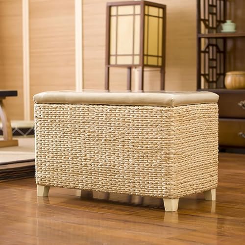 Natürliche Korbweide Ottomane Fußstütze,Rustikale Aufbewahrungsbox Mit Mitglied,Ende des Bettes Sitzbank Mit Stauraum,Wohnzimmer Eingangsbereich Schuhbank-A 50x30x40cm(20x12x16inch Natürliche Korbweide Ottomane Fußstütze,Rustikale Aufbewahrungsbox Mit Mitglied,Ende des Bettes Sitzbank Mit Stauraum,Wohnzimmer Eingangsbereich Schuhbank-A 50x30x40cm(20x12x16inch von CATANK