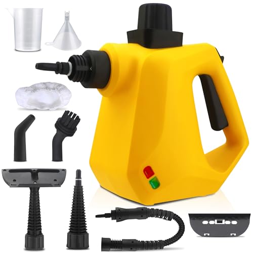 CATCHLUCK Handdampfreiniger Kabellos, 1000W, 135 Grad hohe Temperatur Tragbarer Dampfreiniger Handgerät mit 9 Aufsätzen 3.2 Bar Hochdruck Chemikalienfrei Steam Cleaner von CATCHLUCK