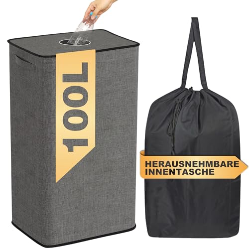 CATCHLUCK Pfandflaschen Sammelbehälter, Leergut Flaschensammler Pfandflaschen Behälter mit Deckel Pfandsammler, Grau von CATCHLUCK