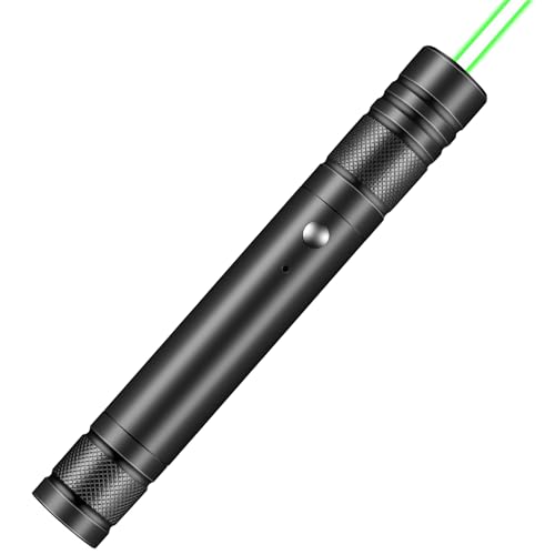 CATCHLUCK Starker Laserpointer 1000m USB Wiederaufladbar für Wandern, Katzen Spielzeug - Taktische Taschenlampe mit 40Min Schnellladung, Outdoor/Camping/Präsentation (Grün) von CATCHLUCK