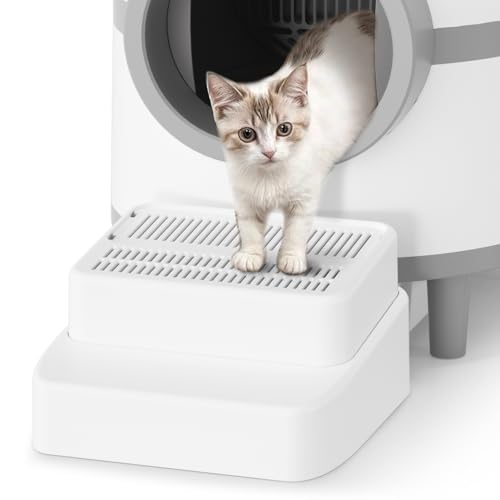 Verstellbare Katzenrampe für Katzenklos, Easy Clean Litter Box Self-Cleaning Steps mit Filter, 2-stufiger Abfallsammler weiß Verstellbare Katzenrampe für Katzenklos, Easy Clean Litter Box Self-Cleaning Steps mit Filter, 2-stufiger Abfallsammler weiß von CATCOOL