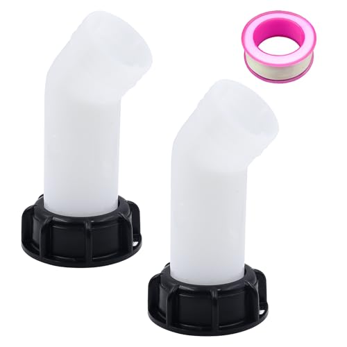 2 Stück IBC Auslaufstutzen Auslauftülle IBC Tank Zubehör IBC Adapter S60x6 IBC Auslaufhahn Grobgewinde Auslauftülle mit Gewindedichtband IBC Ablaufstutzen Zubehör für IBC Tank Wassertank Regentonnen von CATELL