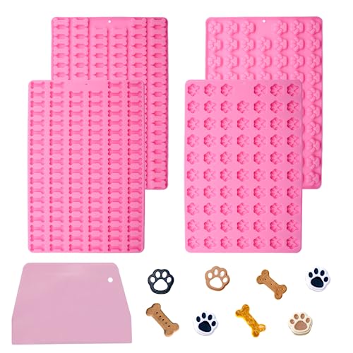 Backmatte Hundekekse 2 Stück Backmatte Silikon Hundekekse Backmatte für Hundeleckerlies mit Schaber Backform Hundeleckerli für DIY Hundeleckerlies Schokolade Kekse Eiswürfel SüßIgkeiten Bpa-Frei von CATELL