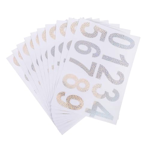CATIEBYE 10 Sets Garagennummernschild Selbstklebende Nummernaufkleber Für Briefkästen Reflektierende Nummernaufkleber Für Briefkästen Wasserdichte von CATIEBYE