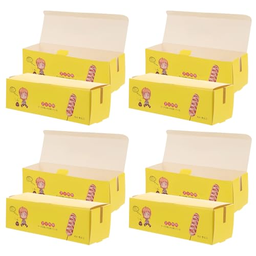 CATIEBYE 100Stücke Hot Dog Boxen Einweg Papierbehälter für Würstchen Snacks und Sushi Lebensmittelsichere Verpackung mit Deckel für Imbissstände und Restaurants CATIEBYE 100Stücke Hot Dog Boxen Einweg Papierbehälter für Würstchen Snacks und Sushi Lebensmittelsichere Verpackung mit Deckel für Imbissstände und Restaurants von CATIEBYE