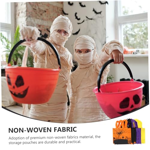 CATIEBYE 12 Stück Halloween Tragetaschen Süßigkeitentaschen Taschen Dekorationen Leckerli Taschen Für Party Griffe Papier Goodies Tasche Halloween Süßigkeiten Tragetasche von CATIEBYE