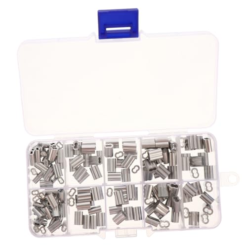 CATIEBYE 150 Stück Teiliges Aluminium Doppelhülsen Crimp Langlebige Kabel und Drahtschlaufen Geeignet für Angelgeräte und Kabelverbindungen Robuste Presshülsen für Edelstahlseile und von CATIEBYE