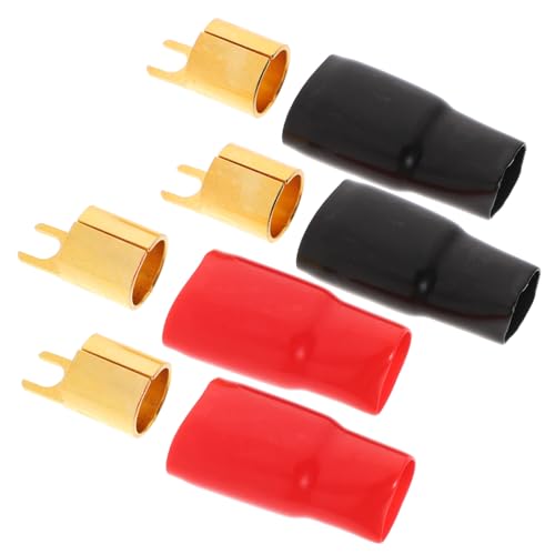 CATIEBYE 2 Paare Vergoldete Gabelkabelschuhe für Lautsprecherkabel Crimp spade terminals Korrosionsbeständige Kupferanschlüsse Sichere Alternative zu Bananensteckern Rot und Schwarz CATIEBYE 2 Paare Vergoldete Gabelkabelschuhe für Lautsprecherkabel Crimp spade terminals Korrosionsbeständige Kupferanschlüsse Sichere Alternative zu Bananensteckern Rot und Schwarz von CATIEBYE