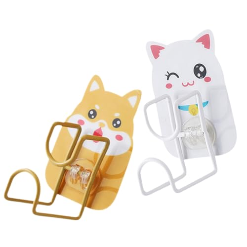 CATIEBYE 2 Stck. Edelstahl Wandhaken ohne Bohren Cartoon Tier Design Vielseitig für Badezimmer Küche Schlafzimmer Stabile Selbstklebende Aufbewahrungshaken für Waschbecken Taschen Schlüssel CATIEBYE 2 Stck. Edelstahl Wandhaken ohne Bohren Cartoon Tier Design Vielseitig für Badezimmer Küche Schlafzimmer Stabile Selbstklebende Aufbewahrungshaken für Waschbecken Taschen Schlüssel von CATIEBYE