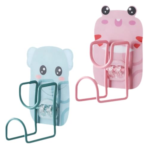 CATIEBYE 2 Stck. Wandhaken ohne Bohren Edelstahl Aufhängehaken mit Starkem Halt Cartoon Tier Design Vielseitig für Waschbecken Schlüssel Taschen für Bad Küche Schlafzimmer und Büro von CATIEBYE