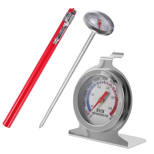 CATIEBYE 2 Stück Edelstahl Ofenthermometer mit Sonde Präzises Grill und Bbq Dial Thermometer Bratentemperaturmesser für Haushalt Backen Fleisch Getränke Hitzebeständig und Langlebig CATIEBYE 2 Stück Edelstahl Ofenthermometer mit Sonde Präzises Grill und Bbq Dial Thermometer Bratentemperaturmesser für Haushalt Backen Fleisch Getränke Hitzebeständig und Langlebig von CATIEBYE