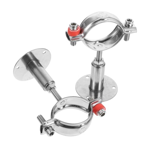CATIEBYE 2 Stück Einstellbare Edelstahl Rohrhalterung Wand und Deckenmontage Rohrschelle für Rohre Stabile Wasser und Gasrohrbefestigung Vielseitig und Robust von CATIEBYE