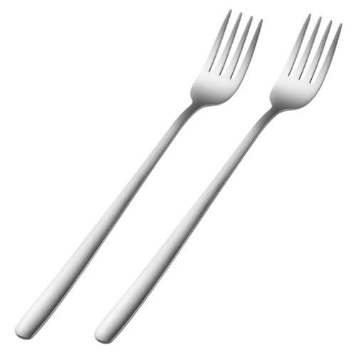 CATIEBYE 3stücke Teiliges Edelstahl-gabelset Mit Langem Griff Hochwertige Dessertgabeln Für Zuhause Und Restaurant Für Obst Desserts Salate Und Snacks von CATIEBYE