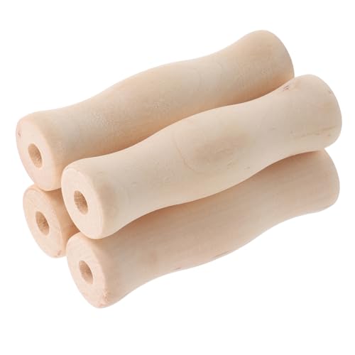 CATIEBYE 4 Stück Teiliges Holzgriffe für Grill und Küche Robuste Rutschfeste Griffe mit Loch Vielseitig für Camping und Outdoor Kochen Langlebige Küchenutensilien mit Holzgriff von CATIEBYE