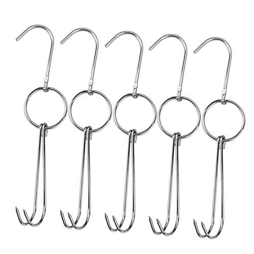 CATIEBYE 5 Stück Teiliges Fleischhaken aus Multifunktionale Haken für Grill Räucherofen und Küche zum Aufhängen von Geflügel und Fisch Langlebig und CATIEBYE 5 Stück Teiliges Fleischhaken aus Multifunktionale Haken für Grill Räucherofen und Küche zum Aufhängen von Geflügel und Fisch Langlebig und von CATIEBYE