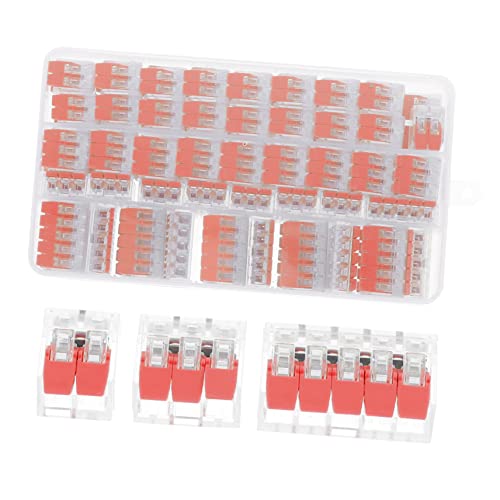 CATIEBYE 75 Stück Teiliges Kabelverbinder Set Kompakte Hebelklemmen für Schnelle Sichere Elektrische Drahtverbindung mit Testloch Vielseitig Kompatibel für Verschiedene Kabelquerschnitte von CATIEBYE