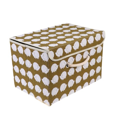 CATIEBYE Baumwoll leinen Aufbewahrungsbox mit Niedlichem Igel motiv Faltbar Atmungsaktiv Multifunktional für Kleidung und Haushalt Praktische Organizerbox für Schrank und Zimmer von CATIEBYE