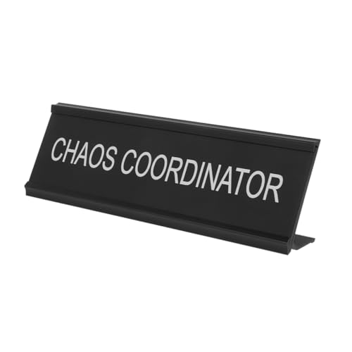 CATIEBYE Förmiges Aluminiumlegierung Tischschild für Mediatorposition Schwarzes Leichtes Tragbares Schreibtischschild mit Klarer Rollenkennzeichnung Lustiges Büroschild von CATIEBYE