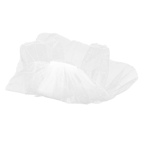 CATIEBYE Kurzer Brautschleier mit Perlenbesatz Eleganter Haarschmuck für Hochzeit Leichter und Bequemer Braut Schleier mit Kamm Zarter Weißer Tüll für Brautjungfern und Hochzeitsdeko CATIEBYE Kurzer Brautschleier mit Perlenbesatz Eleganter Haarschmuck für Hochzeit Leichter und Bequemer Braut Schleier mit Kamm Zarter Weißer Tüll für Brautjungfern und Hochzeitsdeko von CATIEBYE