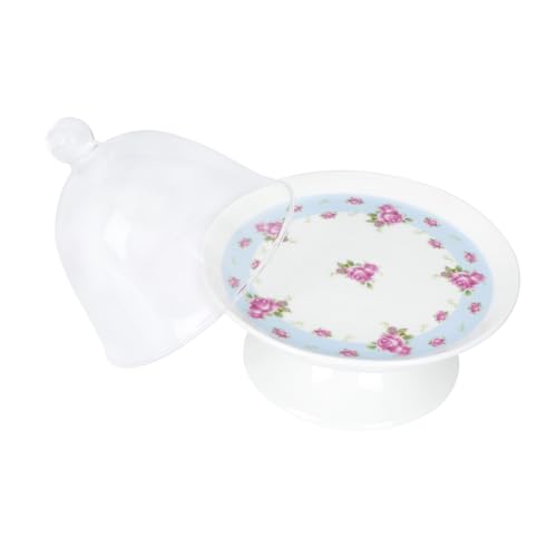 CATIEBYE Multifunktionaler Kuchen Display Ständer mit Transparentem Staubschutz Hoher Party Snack Halter Eleganter Food Tray für Hochzeit Geburtstag Restaurant und Zuhause von CATIEBYE