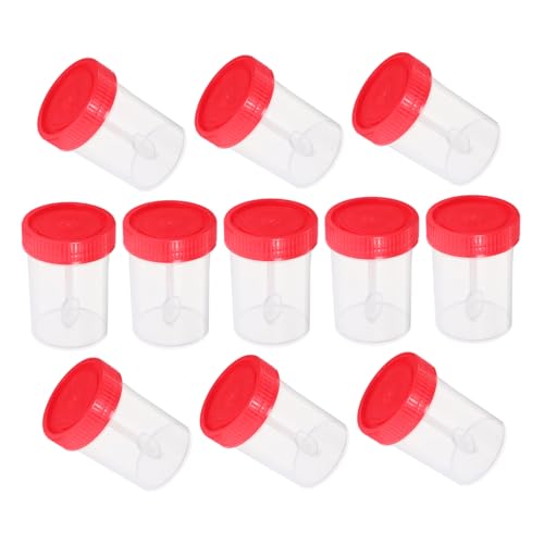 CATIEBYE 50Stücke Probenbecher mit Spiraldeckel für Stuhlproben Dicht Verschließbarer Behälter für Laboranwendungen Geeignet für Pathologie und Zytologie Zufällige Farbe von CATIEBYE