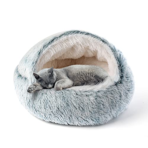 CATISM Katzenbett Flauschig Katzendecke - 19.7 Inch Gemütlich Katzenbett für große Katzenkätzchen Washbar KuscheIn Hundebett Hundehaus Weiche Bequeme Grau von CATISM