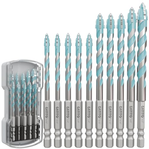 CATITO Betonbohrer-Set mit mehreren Zähnen, Hellblau, mehrzahnig, Hartmetallbestückt, Sechskantschaftbohrer, Glas, Ziegel, Keramik, Kunststoff und Holz, 10 Stück CATITO Betonbohrer-Set mit mehreren Zähnen, Hellblau, mehrzahnig, Hartmetallbestückt, Sechskantschaftbohrer, Glas, Ziegel, Keramik, Kunststoff und Holz, 10 Stück von CATITO