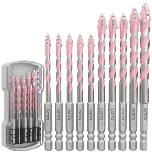 CATITO Betonbohrer-Set mit mehreren Zähnen, Rosa, mehrzahnig, Hartmetallbestückt, Sechskantschaftbohrer, Glas, Ziegel, Keramik, Kunststoff und Holz, 10 Stück CATITO Betonbohrer-Set mit mehreren Zähnen, Rosa, mehrzahnig, Hartmetallbestückt, Sechskantschaftbohrer, Glas, Ziegel, Keramik, Kunststoff und Holz, 10 Stück von CATITO