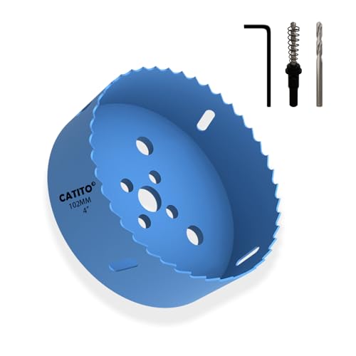 CATITO Bi-Metall-Lochsägenbohrer, 10,2 cm Lochsäge für Einbauleuchten, 10,2 cm Lochschneider für LED-Einbaubeleuchtung, ideal für Kunststoff, Holz, Sperrholz (102 mm丨4) von CATITO