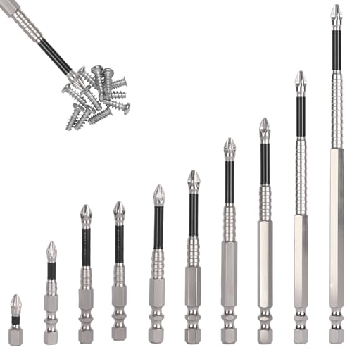 CATITO Hochmagnetisches Schraubendreher-Bohrer-Set – 10 Stück, schlagfest, rutschfest, magnetisch, elektrischer Schraubendreher-Set von CATITO