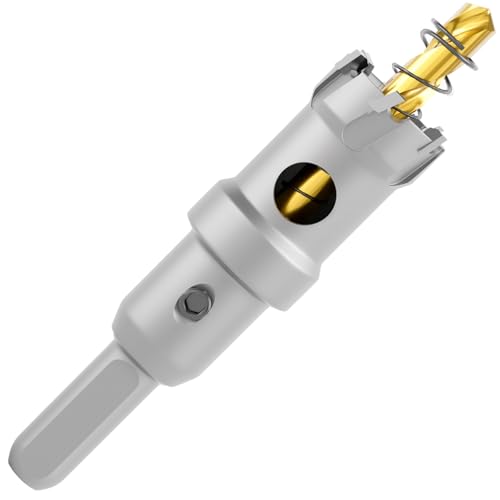 CATITO Verbesserte robuste Hartmetall-Lochsäge, 22 mm, Metall-Stahl-Lochsägenbohrer, TCT-Lochschneider, Legierung Härte und Lebensdauer, ideal für Edelstahl, Baustahl, Eisen, Kupfer usw von CATITO