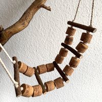 Vogelspielzeug - Brücke Natürliches Schredder-Spielzeug Käfig-Zubehör Sittiche Papageien, Ohne Edelstahlhaken von CATMoveArt