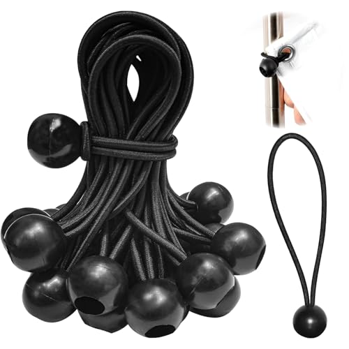 20 Stück Spanngummi mit Haken, 10 cm Spanngummi mit Kugel, Spanngummis mit Kugel Planenspanner, Schwarze Robuste Gummispanner Zeltgummis zum Festzurren von Planen, Campingzelten von CATOR