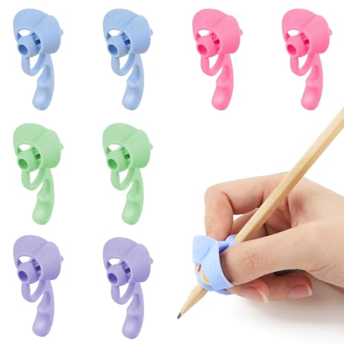 CATOR 8er Pack Kinderschreibhilfe Stifthalter Kinderhilfe Silikon Schreibhilfe Stifthalter Ergonomischer Stift Kinder Für Linkshänder oder Rechtshänder geeignet von CATOR