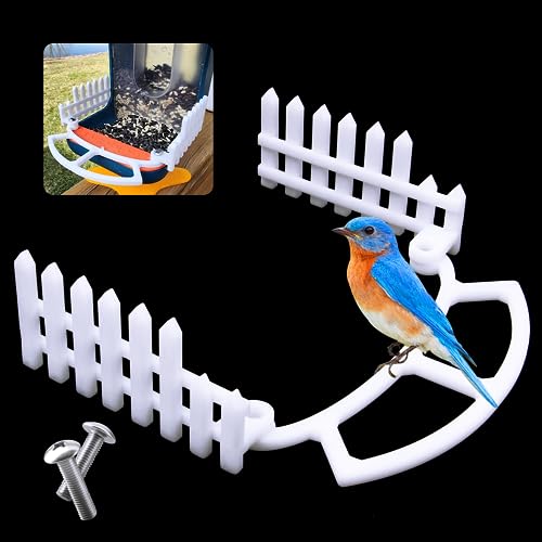 Sitzstange für Vogelfreunde, mit Seitenzaun, breitere Verlängerung für DIY-Add-ons, Vogelzubehör, kompatibel mit Bird Buddy Vogelfutterstation (weiß), 3 Stück von CATOSUM