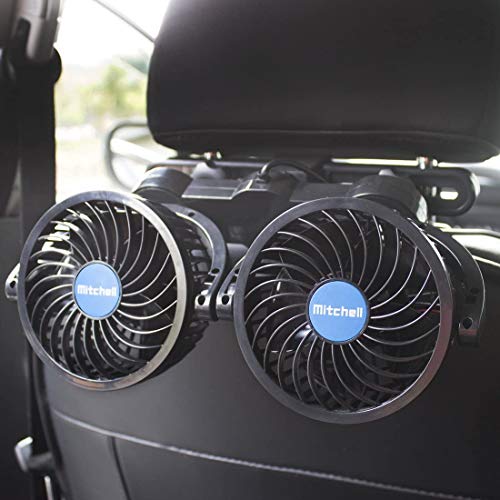 CATPOWER Elektroauto-Ventilatoren für den Rücksitz Passagier Tragbarer Autositz-Ventilator Kopfstütze 360 Grad drehbarer Rücksitz-Auto-Ventilator 12-V-Kühlluftventilator mit stufenloser von CATPOWER