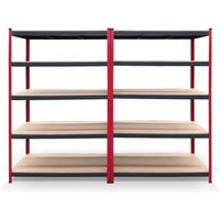 2er-Pack Metallregale CATTERHOUSE Rack Cargo Advance 120 - 120x60x180cm Verzinkter Stahl und MDF mit verstellbaren Fachböden von CATTER HOUSE