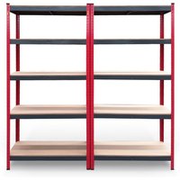 2er-Pack Metallregale Catterhouse Rack Cargo Advance 90 - 90x40x180 cm Verzinkter Stahl und mdf mit verstellbaren Fachböden von CATTERHOUSE