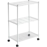 Metallische Regale mit Gitterrost catterhouse Klaus 80 56x35x80 cm Farbe Weiß mit Rädern und 3 Einlegeböden Trägt bis zu 105 kg von CATTER HOUSE