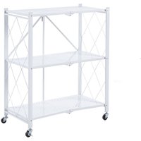 Klappbare Metallregale catterhouse Kim 84 71,5x36x84 cm Farbe Weiß mit Rädern und 3 Einlegeböden Trägt bis zu 120 kg Klappbare Metallregale catterhouse Kim 84 71,5x36x84 cm Farbe Weiß mit Rädern und 3 Einlegeböden Trägt bis zu 120 kg von CATTER HOUSE