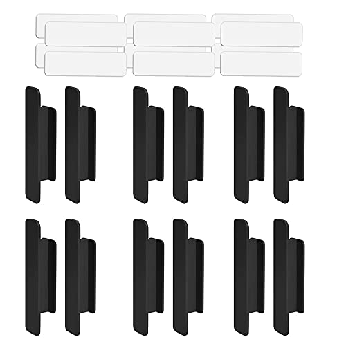 CATTY Türgriffe aus Kunststoff, selbstklebend, für Türen, Fenster, Schublade, Schrank, Kühlschrank, zum Aufkleben auf die Griffe für Glastüren, 12 Stück (schwarz) von CATTY