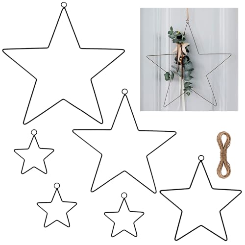 CAUTIOUS 6 Stück Metallringe Drahtringe Deko Ringe Makramee Zubehör Ringe zum Basteln Aufhängen Traumfänger DIY Floral Hoop Wandbehang Handwerk Floristik Hochzeitskranz (30/25/20/10 cm) von CAUTIOUS
