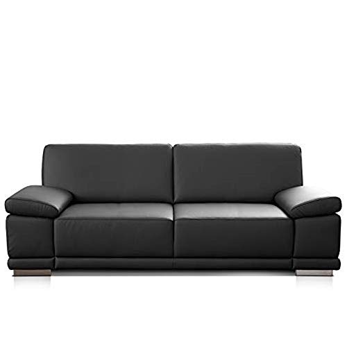 CAVADORE 3-Sitzer Sofa Corianne in Kunstleder / Ledercouch in hochwertigem Kunstleder und modernem Design / Mit verstellbaren Armlehnen / 217 x 80 x 99 / Schwarz CAVADORE 3-Sitzer Sofa Corianne in Kunstleder / Ledercouch in hochwertigem Kunstleder und modernem Design / Mit verstellbaren Armlehnen / 217 x 80 x 99 / Schwarz von CAVADORE