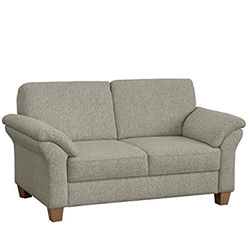 CAVADORE 2-Sitzer Byrum / Große 2er-Couch im Landhausstil mit Federkern / Passend zur edlen Sofagarnitur Byrum / 156 x 87 x 88 / Natur (Weiss-Beige) von CAVADORE