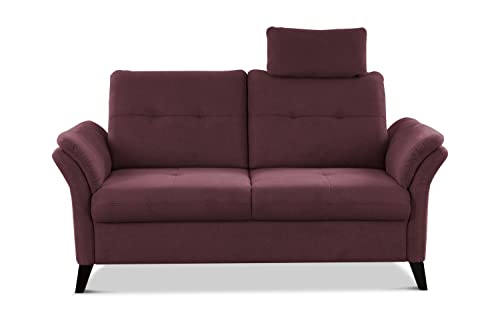 CAVADORE 2er Sofa Grönland / Skandinavische 2-Sitzer-Couch mit Federkern, Sitztiefenverstellung + Kopfstütze / 173 x 90 x 102 / Flachgewebe, Rot CAVADORE 2er Sofa Grönland / Skandinavische 2-Sitzer-Couch mit Federkern, Sitztiefenverstellung + Kopfstütze / 173 x 90 x 102 / Flachgewebe, Rot von CAVADORE