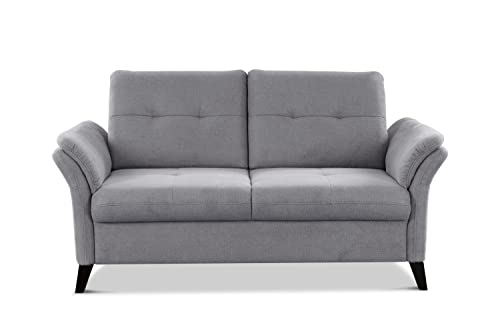 CAVADORE 2er Sofa Grönland / Skandinavische 2-Sitzer-Couch mit Federkern + Sitztiefenverstellung / 173 x 90 x 102 / Flachgewebe, Grau CAVADORE 2er Sofa Grönland / Skandinavische 2-Sitzer-Couch mit Federkern + Sitztiefenverstellung / 173 x 90 x 102 / Flachgewebe, Grau von CAVADORE