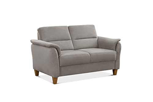 CAVADORE 2er-Sofa Palera mit Federkern / Kompakte Zweisitzer-Couch im Landhaus-Stil / passender Sessel und Hocker optional / 149 x 89 x 89 / Mikrofaser, Hellgrau CAVADORE 2er-Sofa Palera mit Federkern / Kompakte Zweisitzer-Couch im Landhaus-Stil / passender Sessel und Hocker optional / 149 x 89 x 89 / Mikrofaser, Hellgrau von CAVADORE