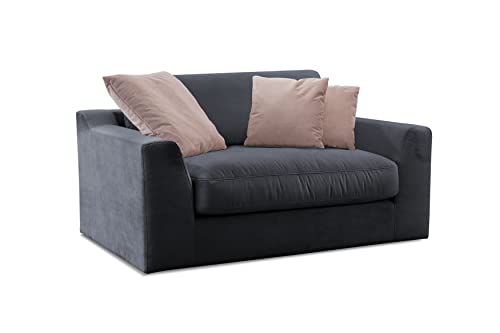 Cavadore Mini-Sofa Fiona / Kleine Couch, Loveseat für 1-2 Personen inkl. Rückenkissen / 161 x 90 x 112 / Hellgrau von CAVADORE